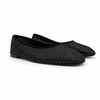 Éclypse : Ballerines Femme - Textile Tressé Noir
