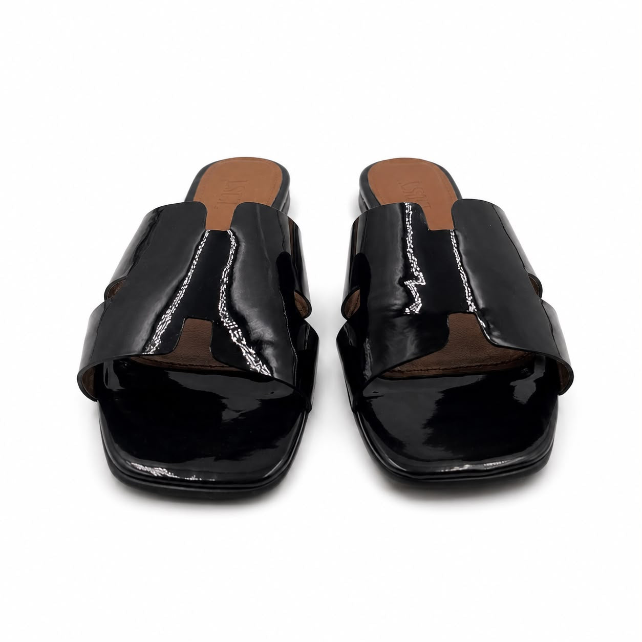 Hélène : Sandales Femme - Cuir Verni Noir