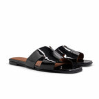 Hélène : Sandales Femme - Cuir Verni Noir