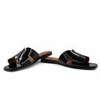 Hélène : Sandales Femme - Cuir Verni Noir