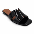 Hélène : Sandales Femme - Cuir Verni Noir