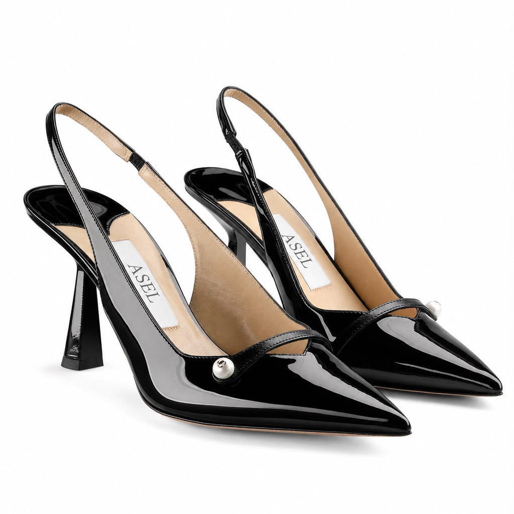Linda : Escarpins Femme - Cuir Noir
