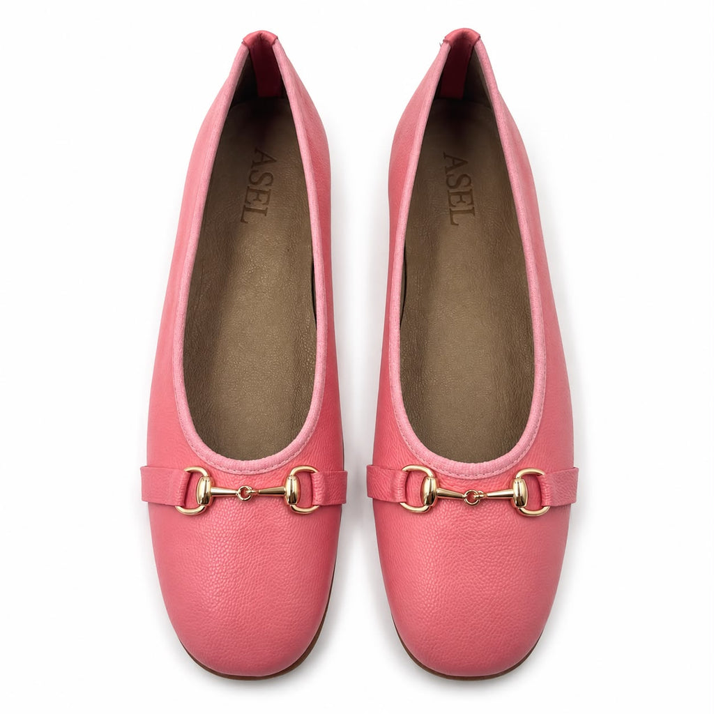 Rosa : Ballerines Femme - Cuir Rose