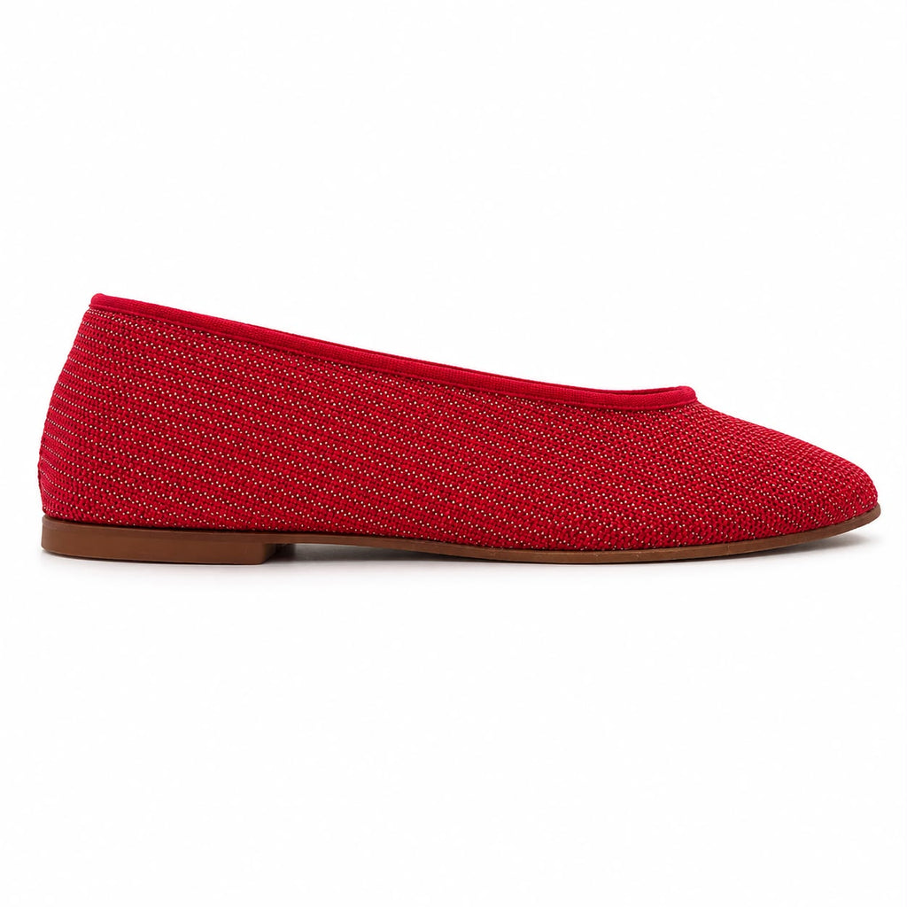 Éclypse : Ballerines Femme - Textile Tressé Rouge