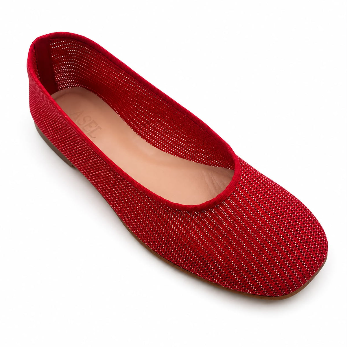 Éclypse : Ballerines Femme - Textile Tressé Rouge