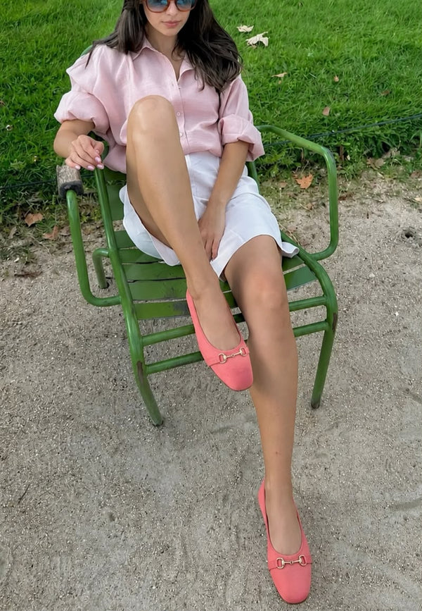 Rosa : Ballerines Femme - Cuir Rose