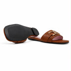 Olka : Sandales Femme - Cuir Tabac