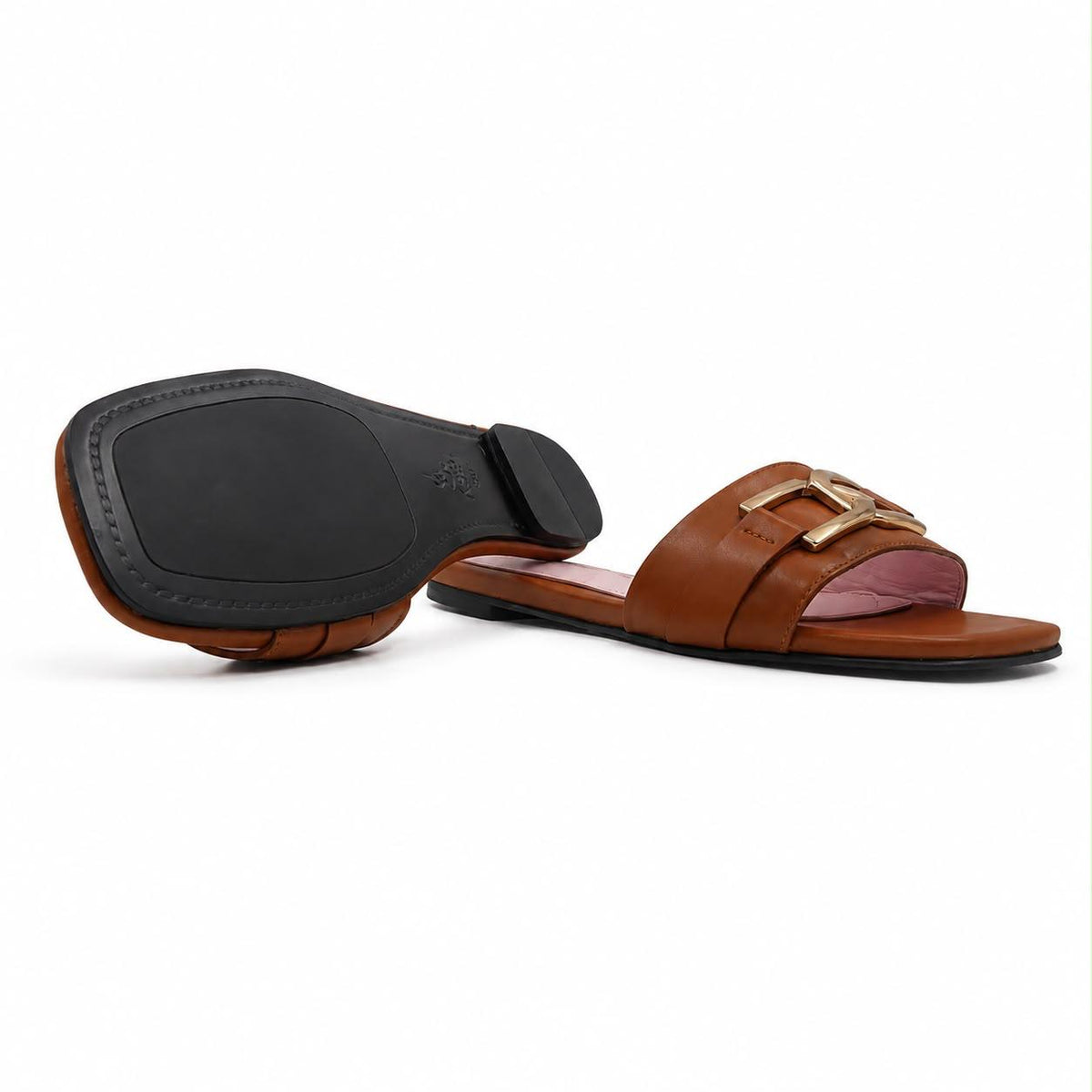 Olka : Sandales Femme - Cuir Tabac