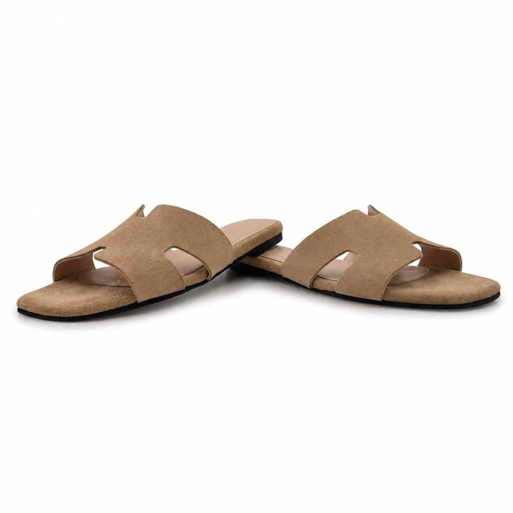 Hélène : Sandales Femme - Daim Beige