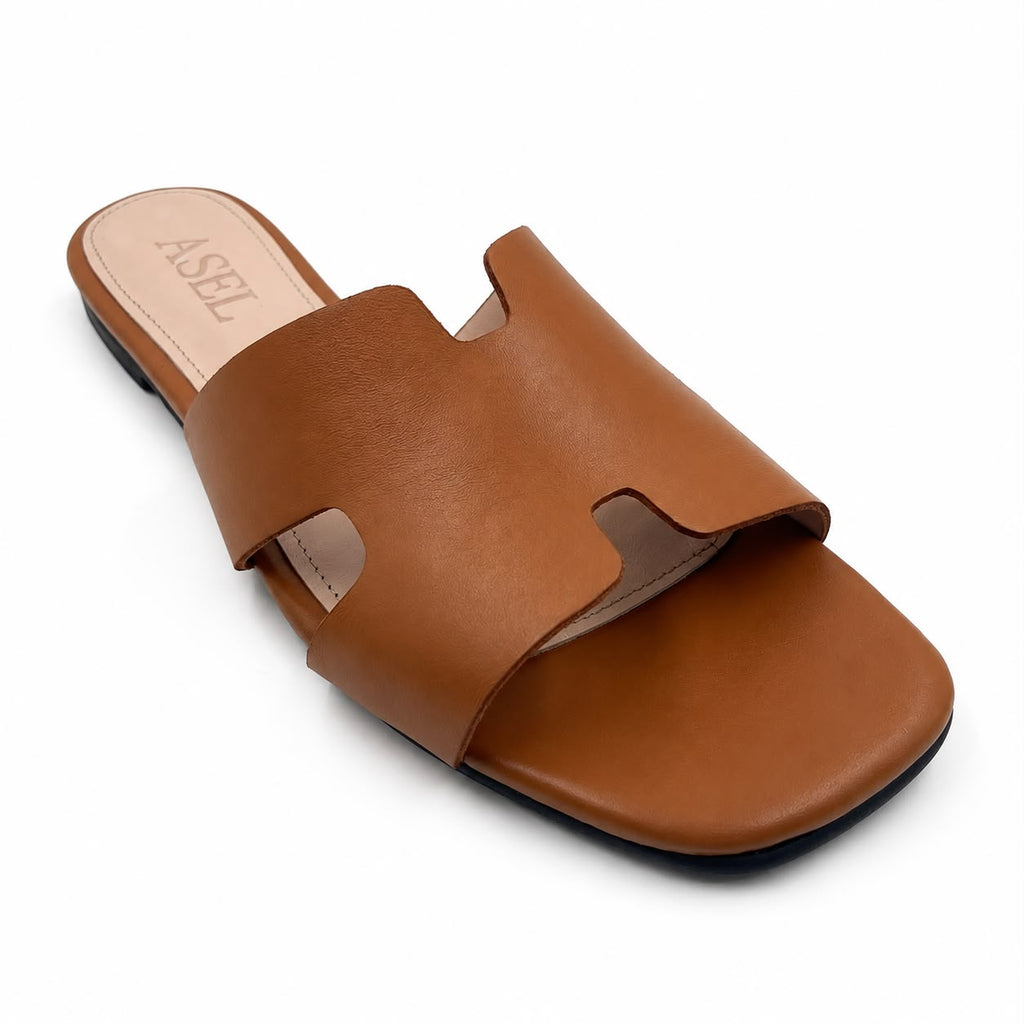 Hélène : Sandales Femme - Cuir Tabac