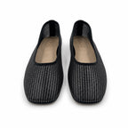 Éclypse : Ballerines Femme - Textile Tressé Noir