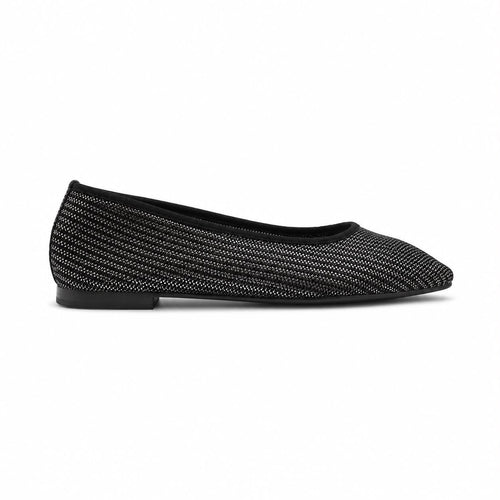 Éclypse : Ballerines Femme - Textile Tressé Noir