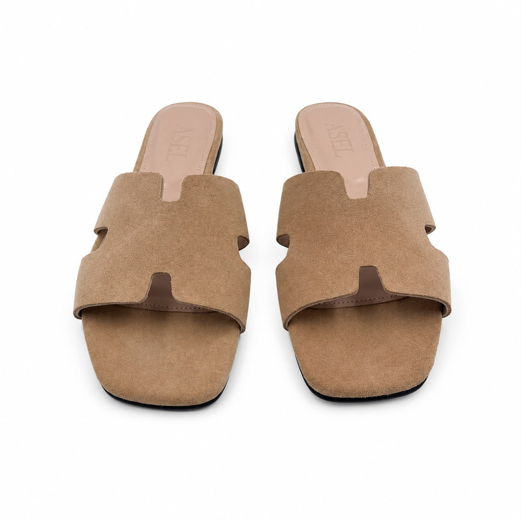 Hélène : Sandales Femme - Daim Beige