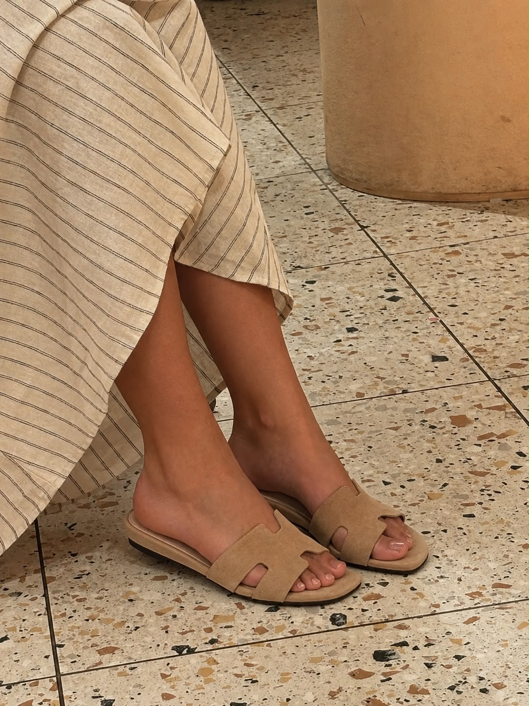 Hélène : Sandales Femme - Daim Beige