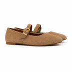 Mary : Ballerines Femme - Daim Beige