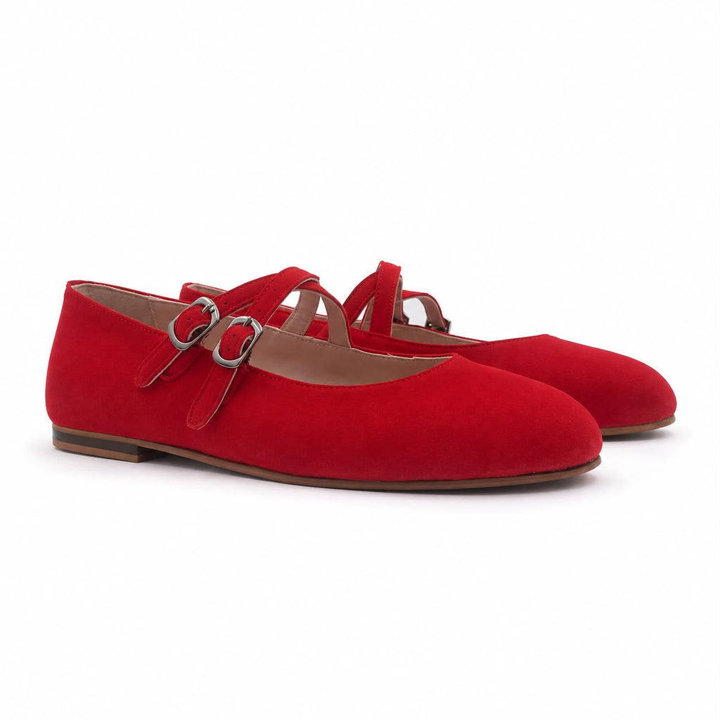 Julia : Ballerine femme 2-en-1 – Diam Rouge
