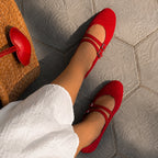 Julia : Ballerine femme 2-en-1 – Diam Rouge
