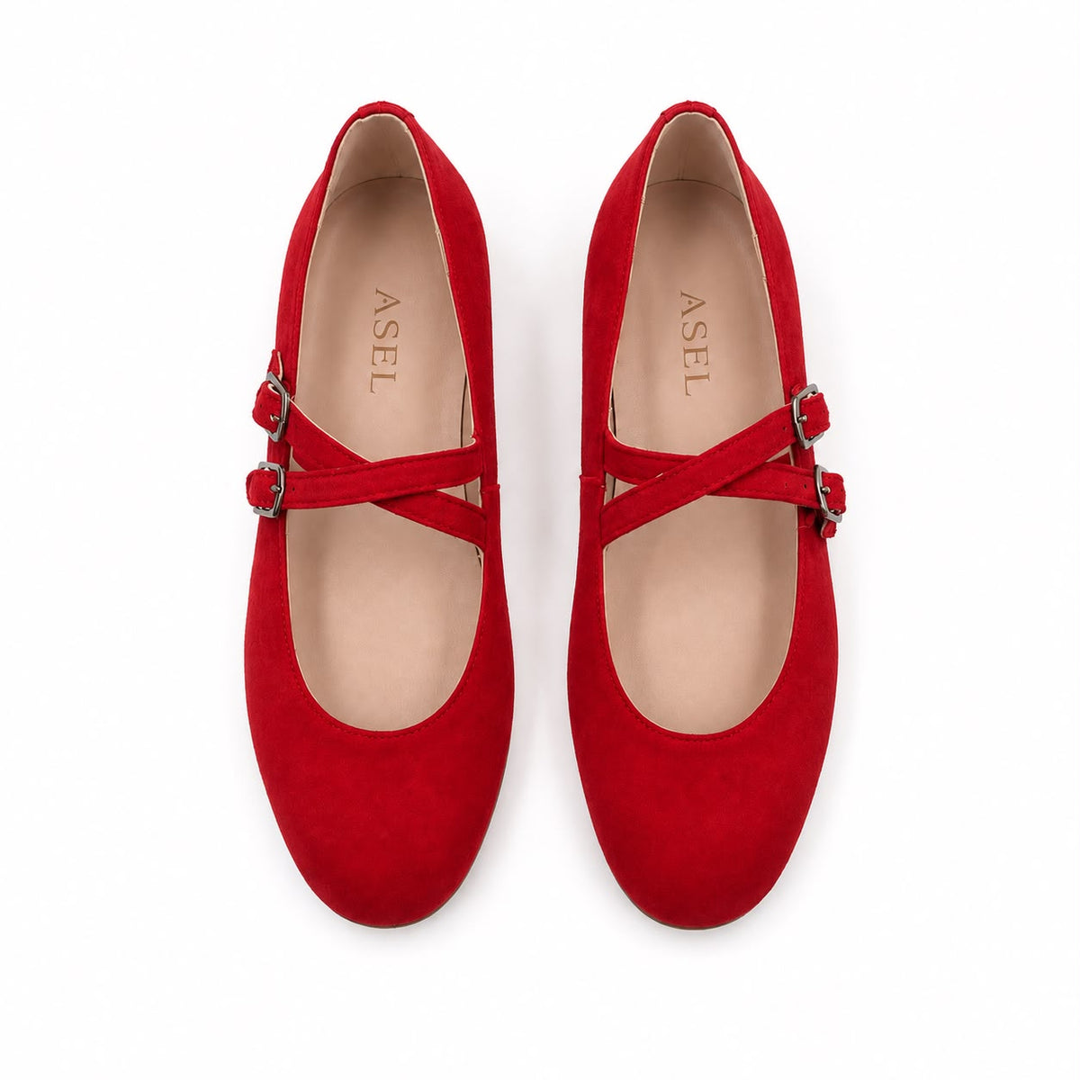 Julia : Ballerine femme 2-en-1 – Diam Rouge