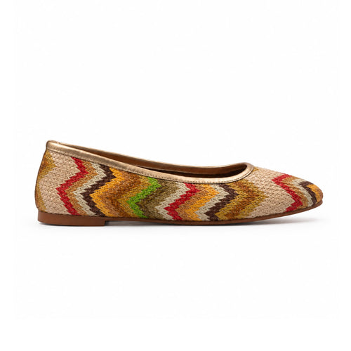 Élise : Ballerines Femme - Raphia Tressé