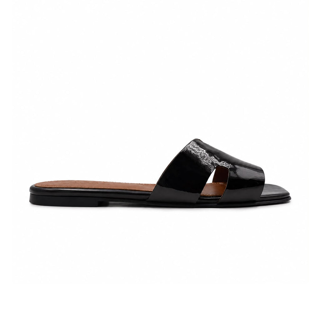 Hélène : Sandales Femme - Cuir Verni Noir